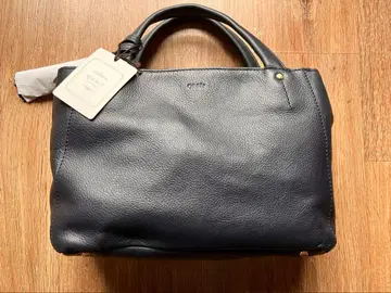 quair  천연 가죽 네이비 토트백 포멀