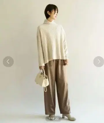 언타이틀 브라운 계열 카키 겨울 매트 새틴 와이드 팬츠