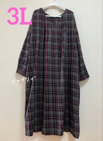 soulberry 체크 무늬 원피스 가을/겨울 플러스 사이즈 3L