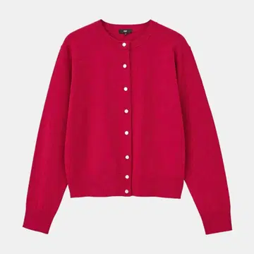 PLST 엑스트라 파인 메리노울 블렌드 메탈 버튼 가디건 S