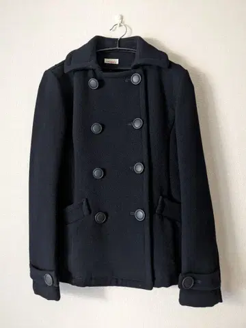 더블 브레스트 숏코트 자켓 네이비 네이비 P코트 아우터