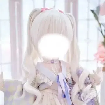 9인치 인형 가발 트윈 테일 밀크 화이트