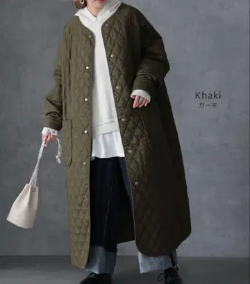 미사용 택 포함 HUG.U 하그유 퀼팅 자켓 올리브 카키