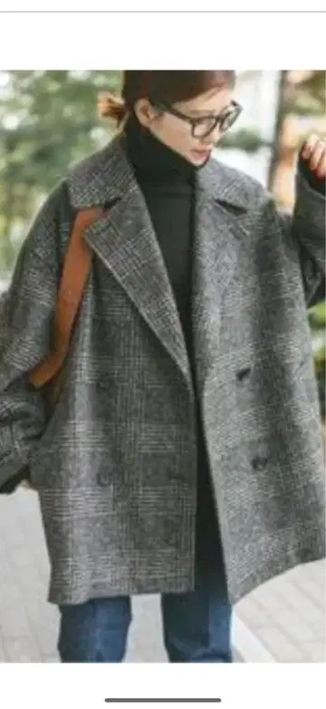 W 슬라이버 체크 하프 코트