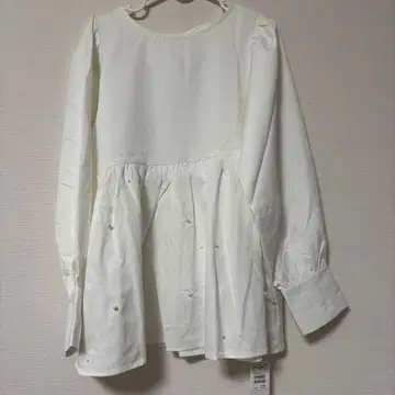 프로즈베일 백리본 밑단 펄 페플럼 블라우스 prose verse