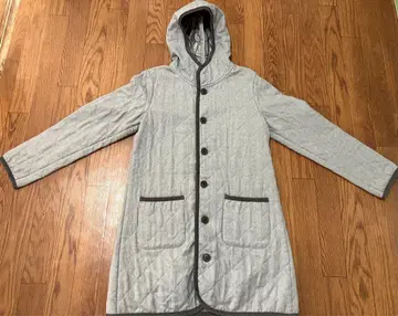 FRAMeWORK 프레임워크 퀼팅 얇은 소재 롱 코트 후드 부착 그레이