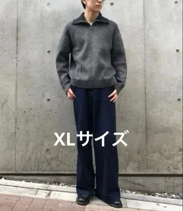 UNIQLO JW ANDERSON 수플레얀 리브 풀 집업 스웨터 그레이