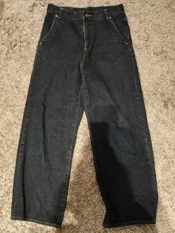 bulle de savon 다크 블루 와이드 레그 데님