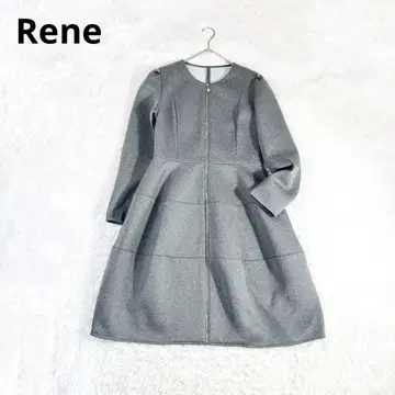 744 미사용급 Rene 르네 스트레치 코트 원피스 그레이 38