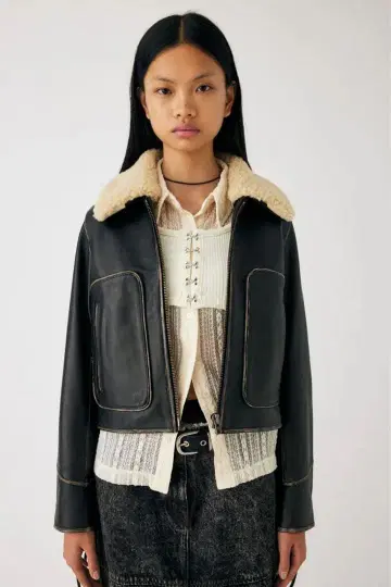 moussy LEATHER COMPACT FLIGHT 자켓