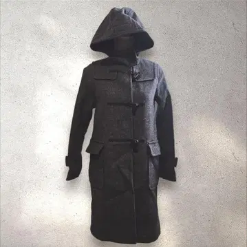 새상품급 무인양품 MUJI 다크 그레이 더플 코트 후드 부착 S