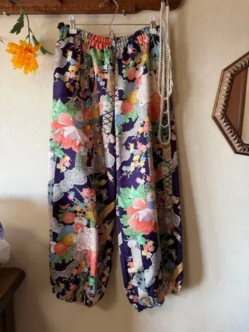 핸드메이드 기모노 팬츠 와이드 팬츠 몸빼 사루엘 미사용 새상품