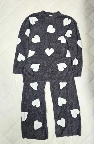 젤라또피케 스무디 하트 무늬 풀오버 롱 팬츠 세트