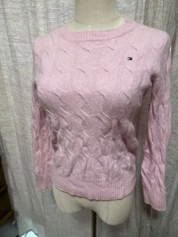 핑크 울 니트 XS 타미힐피거