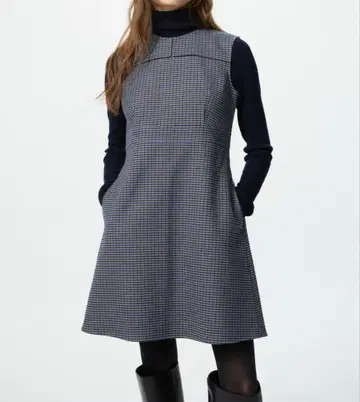 유니클로 더블 페이스 미니 원피스 S