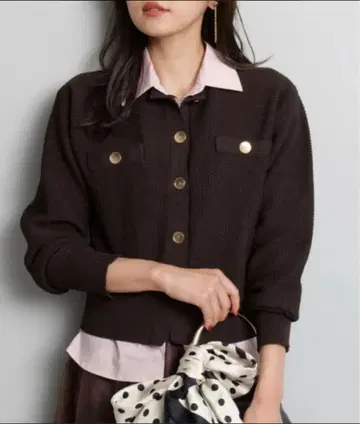 저스길리티 카라 부착 카노코 가디건