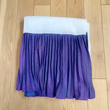 플리츠 밑단 가리개 기모노 라메 퍼플