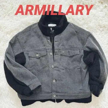 ARMILLARY 보아 집업 자켓 F 데님 블랙 절개