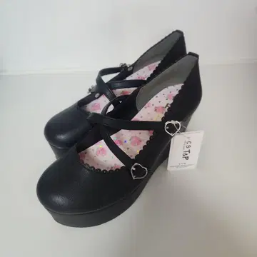 통굽 스트랩 펌프스 (블랙 M)