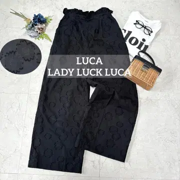 컨디션 최상 LUCA/LADY LUCK LUCA 자카드 와이드 팬츠 블랙