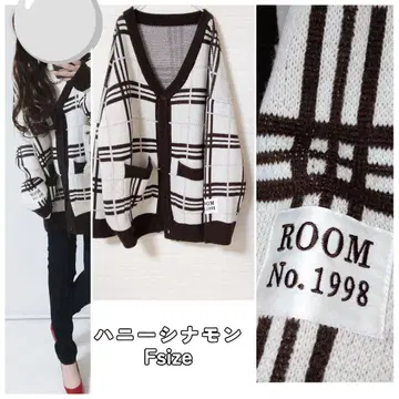 허니시나몬 가디건 가디건 오타니 에미리 빅 실루엣 빅 루즈