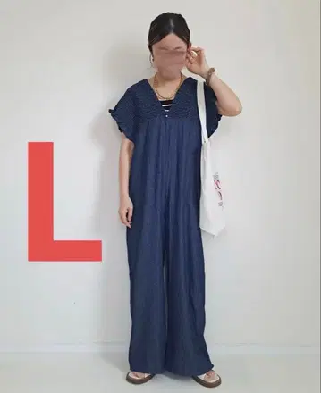 시마무라 LaxDanTia 데님 셔링 살로펫 네이비 L 사이즈