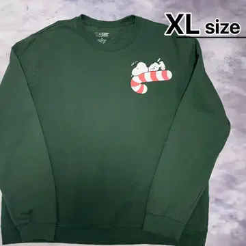 PEANUTS 스누피 맨투맨 XL 그린 녹색 캐릭터 구제 의류