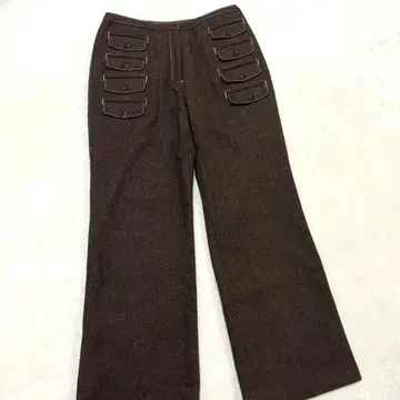 센소유니코 t.b 울 팬츠 개성파 디자인 포켓 다크 브라운