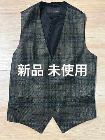 새상품 미사용 TAGLIATORE 베스트 오드 베스트 체크 울