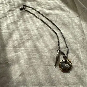 Alexander Mcqueen 실버 골드 목걸이 깃털 모티브