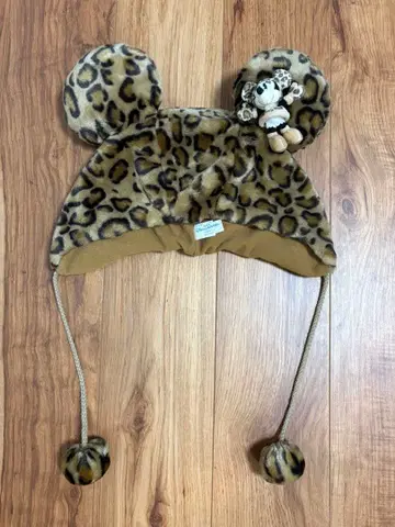 레오파드 무늬 미니 팬캡 마스코트 포함 표범 무늬 레오파드 디즈니