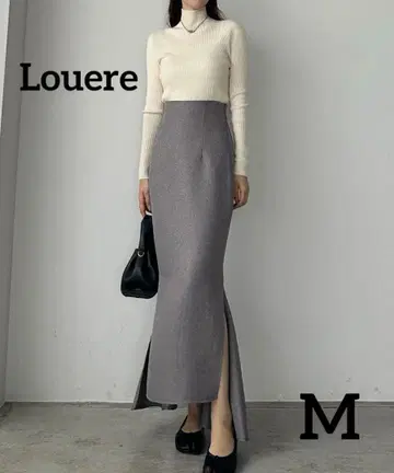 새상품 Louere 하이웨스트 헤링본 슬릿 머메이드 스커트 M