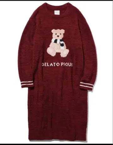 젤라또피케 파우더 모티브 드레스 원피스 곰 베어 빨간색