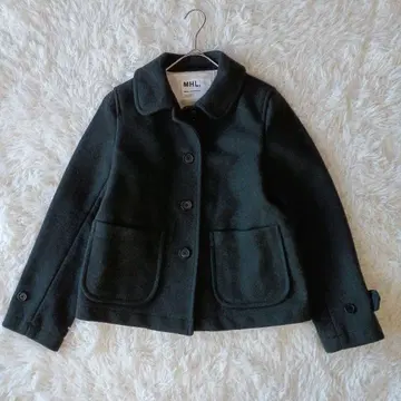 새상품급 MHL. 숏코트 울 둥근 카라 차콜 그레이 M