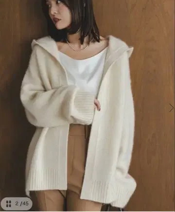 NOBLE/ YAK 후디 가디건 화이트