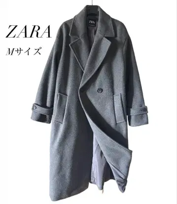 즉시 구매 ZARA 롱 코트 그레이 오버 실루엣 코트 체스터