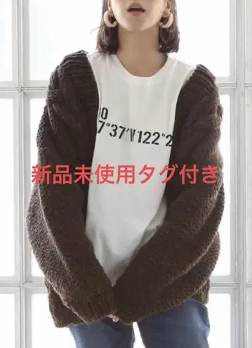 [ 미사용 새상품 택 포함 ] 핸드 니트 케이블 가디건 coen 브라운