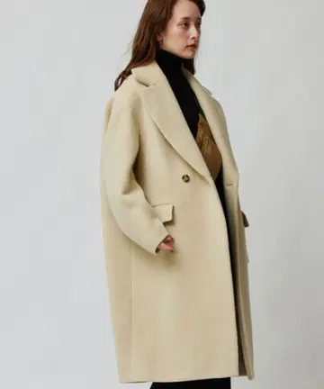 BABYLONE 램스울 롱 코트 아이보리