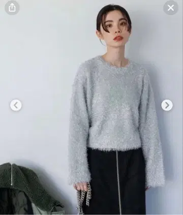 글리터 필름 라메 숏 풀오버 지나시스