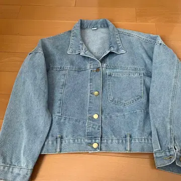 크롭 데님 자켓 라이트 블루