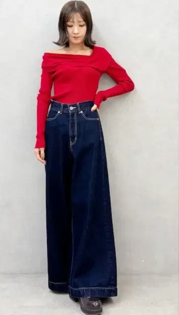 MERCURYDUO 플레어 풀렝스 데님 M 사이즈 미사용 새상품