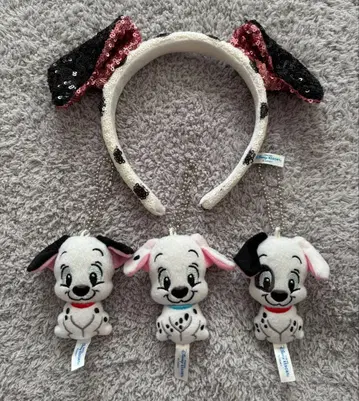 101마리 강아지 머리띠 봉제 인형 키링 디즈니