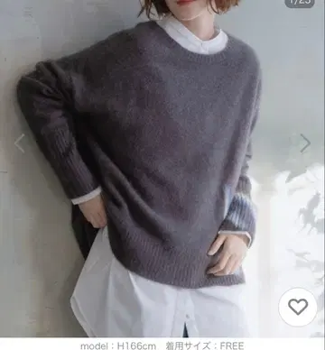 apart by lowrys 그레이 5GCN 라쿤 크루넥 니트