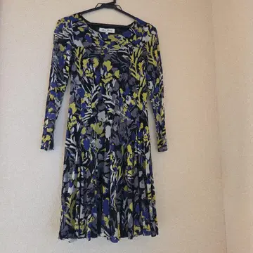 새상품급 슈퍼뷰티 40 파워넷 패턴 원피스 튜닉 파랑 블랙