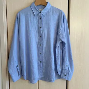 [ 미사용 새상품 IENA ] 워셔블 린넨 2way 셔츠 색스 블루