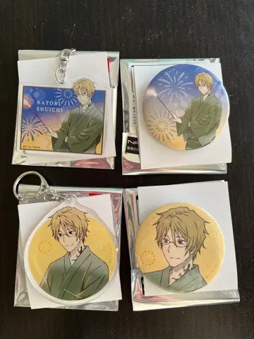 나토리 슈이치 아크릴 키링 캔뱃지 세트 나츠메 우인장