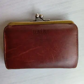 nafka 이단 접이식 지갑 브라운