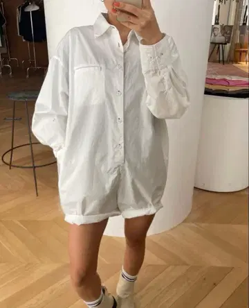 새상품 SeaRoomlynn Wash 셔츠 올인원 화이트 M