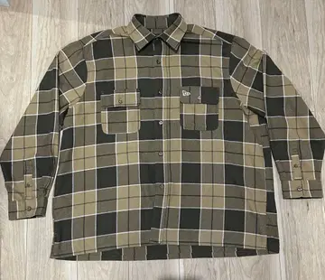 뉴에라 멀티 체크 셔츠 BLACK LABEL FW23 카키 L