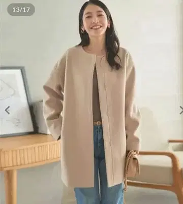 미사용 새상품 고베 레터스 코쿤 코트 아우터 미디엄 코트 스트레치